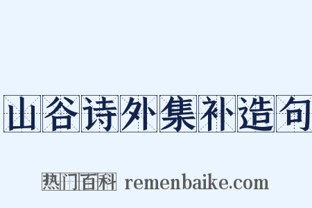 山谷诗外集补造句是什么意思的图片